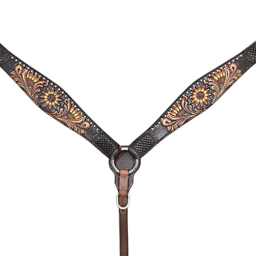 HILASON Western Horse Headstall Breast Collar Leather Brown